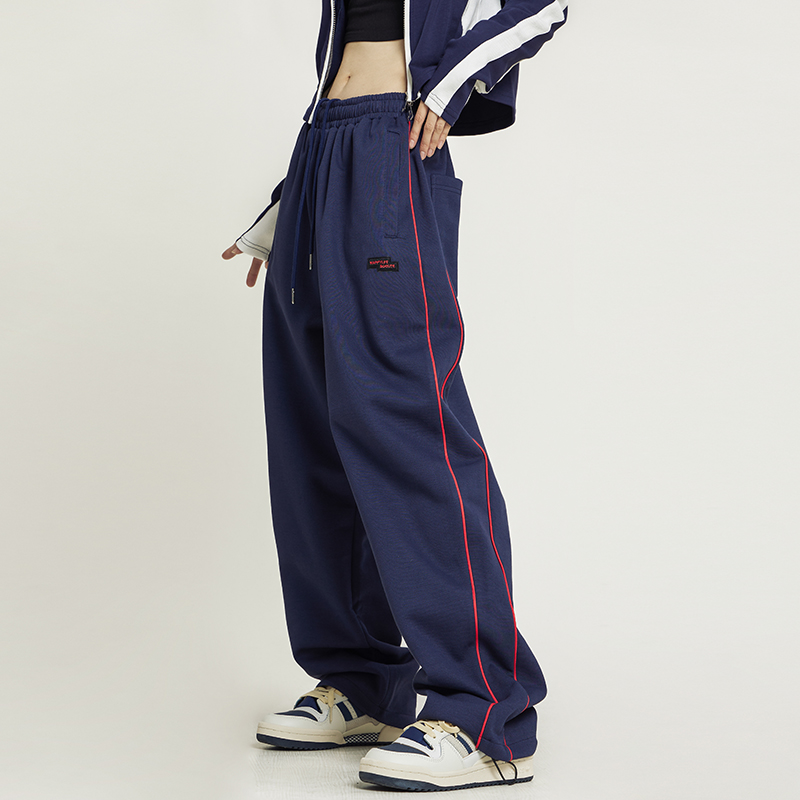 Unisex Casual Sports Pants - Hip Hop Sweatpants with Beer Team Captain Design, American High Street Style, Perfect for Dance and Jazz
