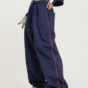 Unisex Casual Sports Pants - Hip Hop Sweatpants with Beer Team Captain Design, American High Street Style, Perfect for Dance and Jazz