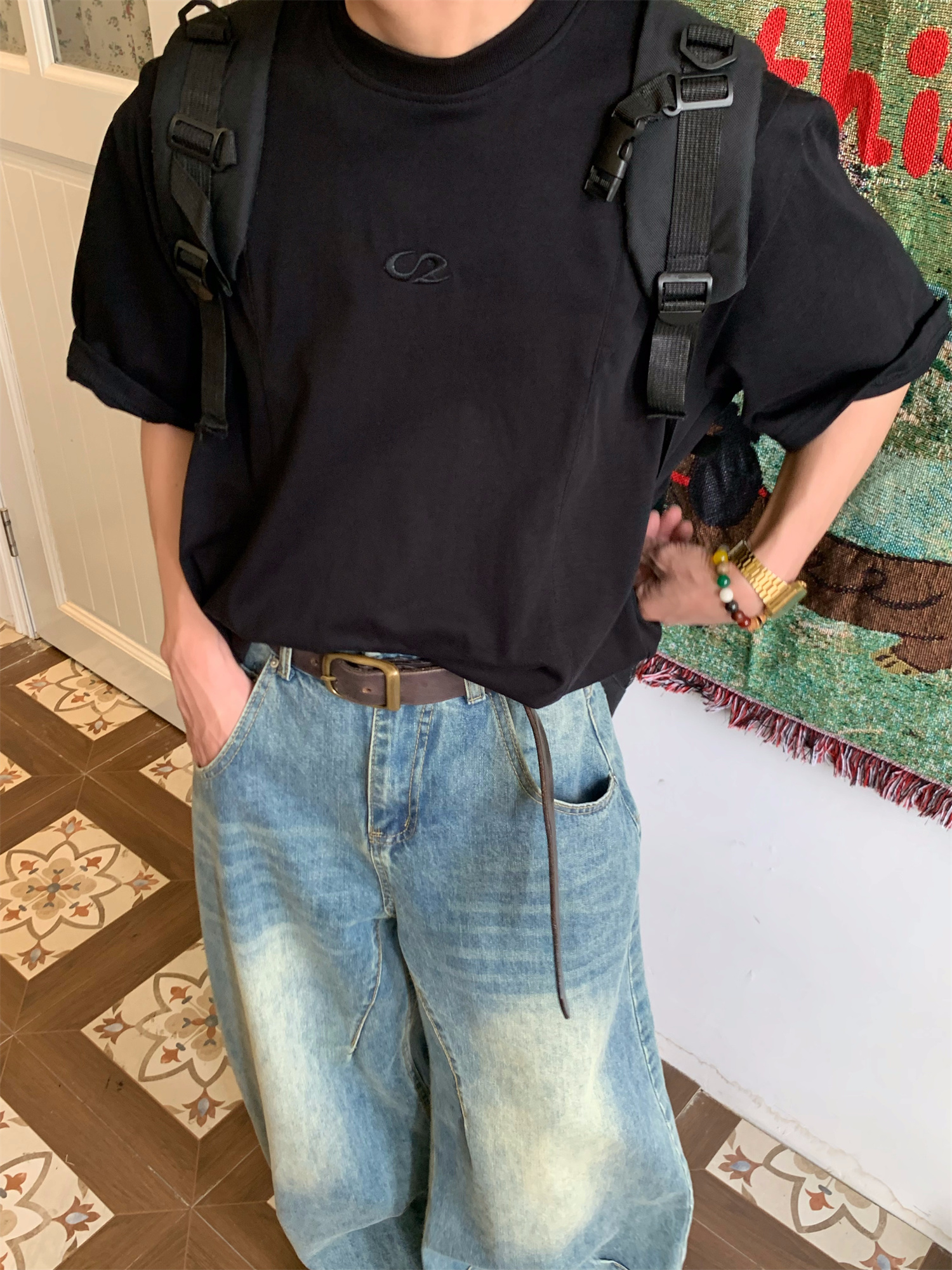 Unisex Deconstructed Solid Color Round Neck Short Sleeve T-Shirt - Summer Versatile Casual Top - Trendy 90s Inspired Fashion Unisex Deconstructed Solid Color Round Neck Short Sleeve T-Shirt - Summer Versatile Casual Top - Trendy 90s Inspired Fashion