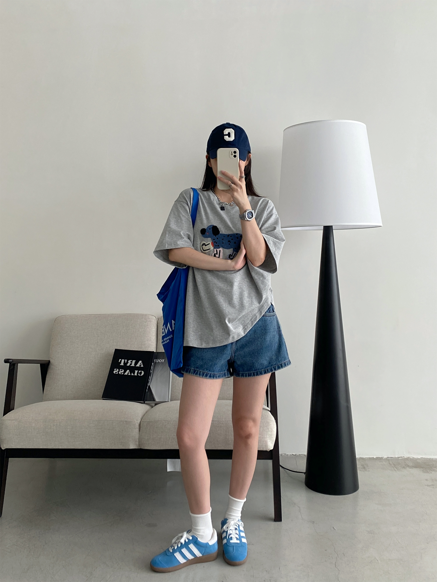 Unisex Dog Embroidered Short Sleeve Cotton T-Shirt - Relaxed Fit Summer Street Style Unisex Dog Embroidered Short Sleeve Cotton T-Shirt - Relaxed Fit Summer Street Style