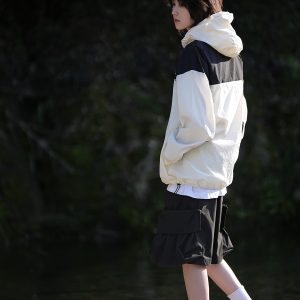 Unisex Japanese-Style Color-Blocking Lightweight Sun Protection Jacket - Breathable Retro Outdoor UV Shield for Summer