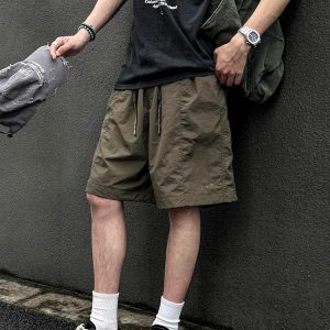 Unisex Japanese-Style Quick-Dry Cargo Shorts - Lightweight, Breathable, Casual 5-Point Summer Shorts for Outdoor Activities