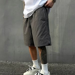 Unisex Lightweight Breathable Embroidered Cargo Shorts - Quick-Dry Loose Casual Beach Pants for Summer Adventures