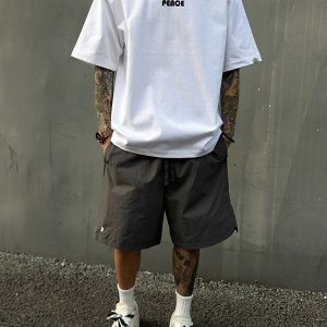 Unisex Lightweight Breathable Embroidered Cargo Shorts - Quick-Dry Loose Casual Beach Pants for Summer Adventures