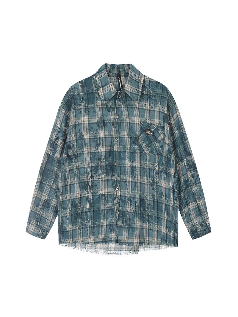 Unisex Long Sleeve Tie-Dye Plaid Shirt Jacket - Retro 90s Galaxy Soda High-End Lazy Style Trend Unisex Long Sleeve Tie-Dye Plaid Shirt Jacket - Retro 90s Galaxy Soda High-End Lazy Style Trend