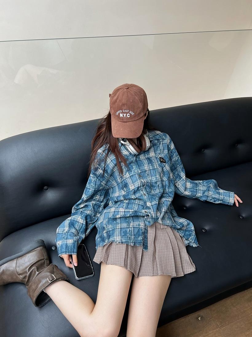 Unisex Long Sleeve Tie-Dye Plaid Shirt Jacket - Retro 90s Galaxy Soda High-End Lazy Style Trend Unisex Long Sleeve Tie-Dye Plaid Shirt Jacket - Retro 90s Galaxy Soda High-End Lazy Style Trend