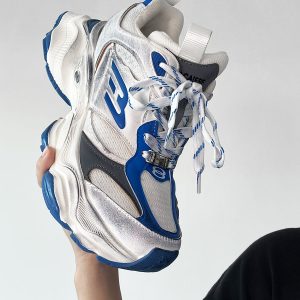 Unisex Paris Cargo Dad Shoes 5XL Thick-Soled Height-Increasing Vintage Streetwear Trendy Sports Footwear for Couples