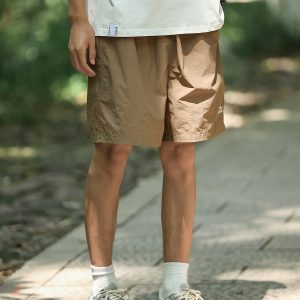 Unisex Quick-Dry Solid Color Sports Shorts - Lightweight Breathable Casual Beach Five-Point Pants for Summer Outdoor Activities