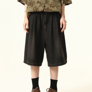 Unisex Retro American Denim Shorts - Loose Fit, Versatile Summer Five-Point Style, Trendy Streetwear for Couples