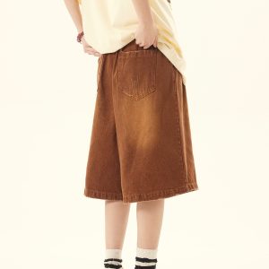 Unisex Retro American Denim Shorts - Loose Fit, Versatile Summer Five-Point Style, Trendy Streetwear for Couples