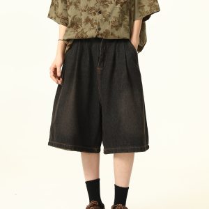 Unisex Retro American Denim Shorts - Loose Fit, Versatile Summer Five-Point Style, Trendy Streetwear for Couples