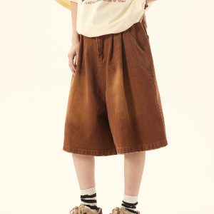 Unisex Retro American Denim Shorts - Loose Fit, Versatile Summer Five-Point Style, Trendy Streetwear for Couples