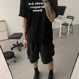 Unisex Retro Cargo Shorts - Japanese Style Summer Commuting Loose Straight Five-Point Pants for Outdoor Trend