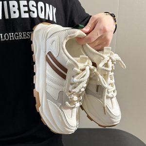 Unisex Retro Dad Shoes - Breathable Mesh Summer Sneakers for Couples - Versatile Soft-Soled White Footwear