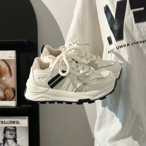 Unisex Retro Dad Shoes - Breathable Mesh Summer Sneakers for Couples - Versatile Soft-Soled White Footwear