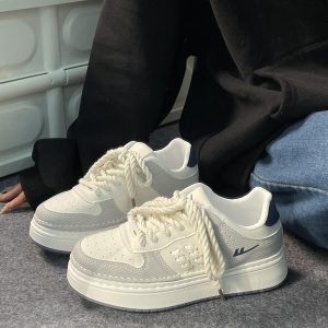 Unisex Retro Thick-Soled Sneakers - Breathable American Style Sports Shoes for Women - Versatile Spring and Autumn Footwear