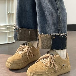 Unisex Retro Thick-Soled Sneakers - Breathable American Style Sports Shoes for Women - Versatile Spring and Autumn Footwear