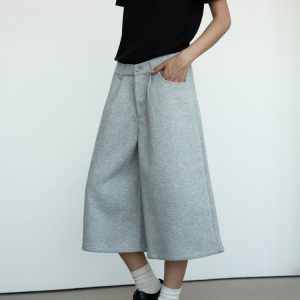 Unisex Seven-Point Casual Sport Pants - Cleanfit Wide-Leg Straight-Leg Design for Trendy 90s Style