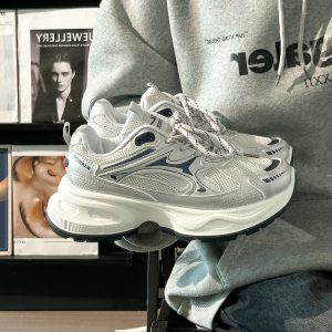 Unisex Silver Mesh Dad Shoes - Breathable Summer Sports Sneakers for Women - Versatile 2025 Style