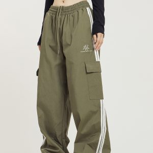 Unisex Straight Leg Three Stripe Athletic Pants for Jazz Dance - Casual Sportswear Inspired by American Workwear