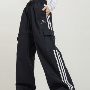 Unisex Straight Leg Three Stripe Athletic Pants for Jazz Dance - Casual Sportswear Inspired by American Workwear