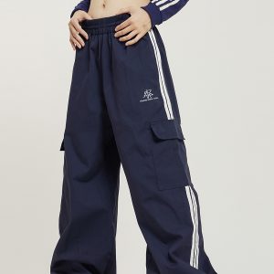 Unisex Straight Leg Three Stripe Athletic Pants for Jazz Dance - Casual Sportswear Inspired by American Workwear