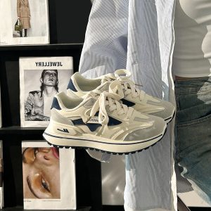 Unisex Summer Mesh Sneakers - Breathable Soft Sole White Sports Shoes, Versatile Dad Shoes for Casual and Active Wear