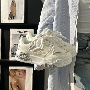 Unisex Summer Mesh Sports Shoes - Breathable Versatile Thick-Soled Casual Sneakers for Women and Men