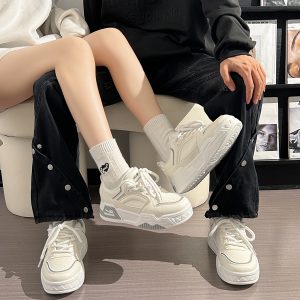 Unisex Summer Mesh Sports Shoes - Breathable Versatile Thick-Soled Casual Sneakers for Women and Men