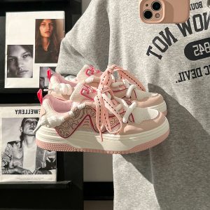 Unisex Thick-Soled Sneakers for Spring 2025 - Versatile Casual Sports Shoes for Men and Women