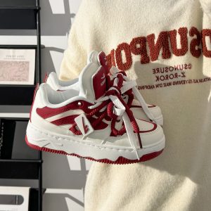 Unisex Thick-Soled Sneakers for Spring Summer, Trendy American Retro Mesh Breathable Sports Shoes for Women and Men