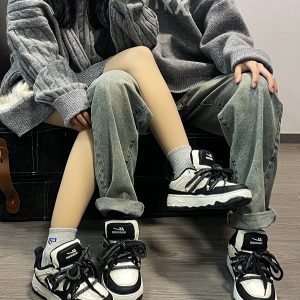 Unisex Thick-Soled Sneakers for Spring Summer, Trendy American Retro Mesh Breathable Sports Shoes for Women and Men