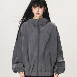 Unisex Thin Hooded Sun Protection Jacket - Trendy American Style for Summer Outdoor Activities