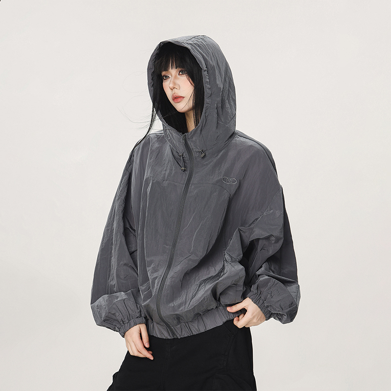 Unisex Thin Hooded Sun Protection Jacket - Trendy American Style for Summer Outdoor Activities