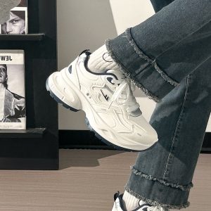 Unisex Versatile Mesh Breathable Dad Shoes - Soft Sole White Sneakers for Summer 2025 Sports Style