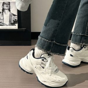 Unisex Versatile Mesh Breathable Dad Shoes - Soft Sole White Sneakers for Summer 2025 Sports Style