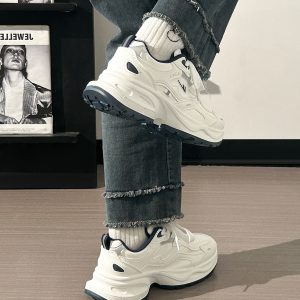 Unisex Versatile Mesh Breathable Dad Shoes - Soft Sole White Sneakers for Summer 2025 Sports Style