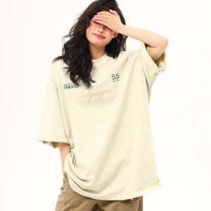 Unisex Vintage American Retro Washed Heavyweight Short-Sleeve T-Shirt, Loose Casual 90s Style Half-Sleeve Tee