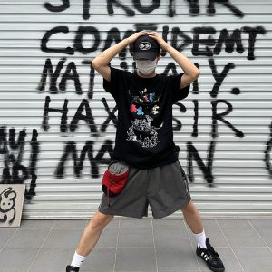 Unisex Zip Striped Nylon Casual Shorts - American Style Quick-Dry Breathable Loose-Fit Summer Five-Point Pants