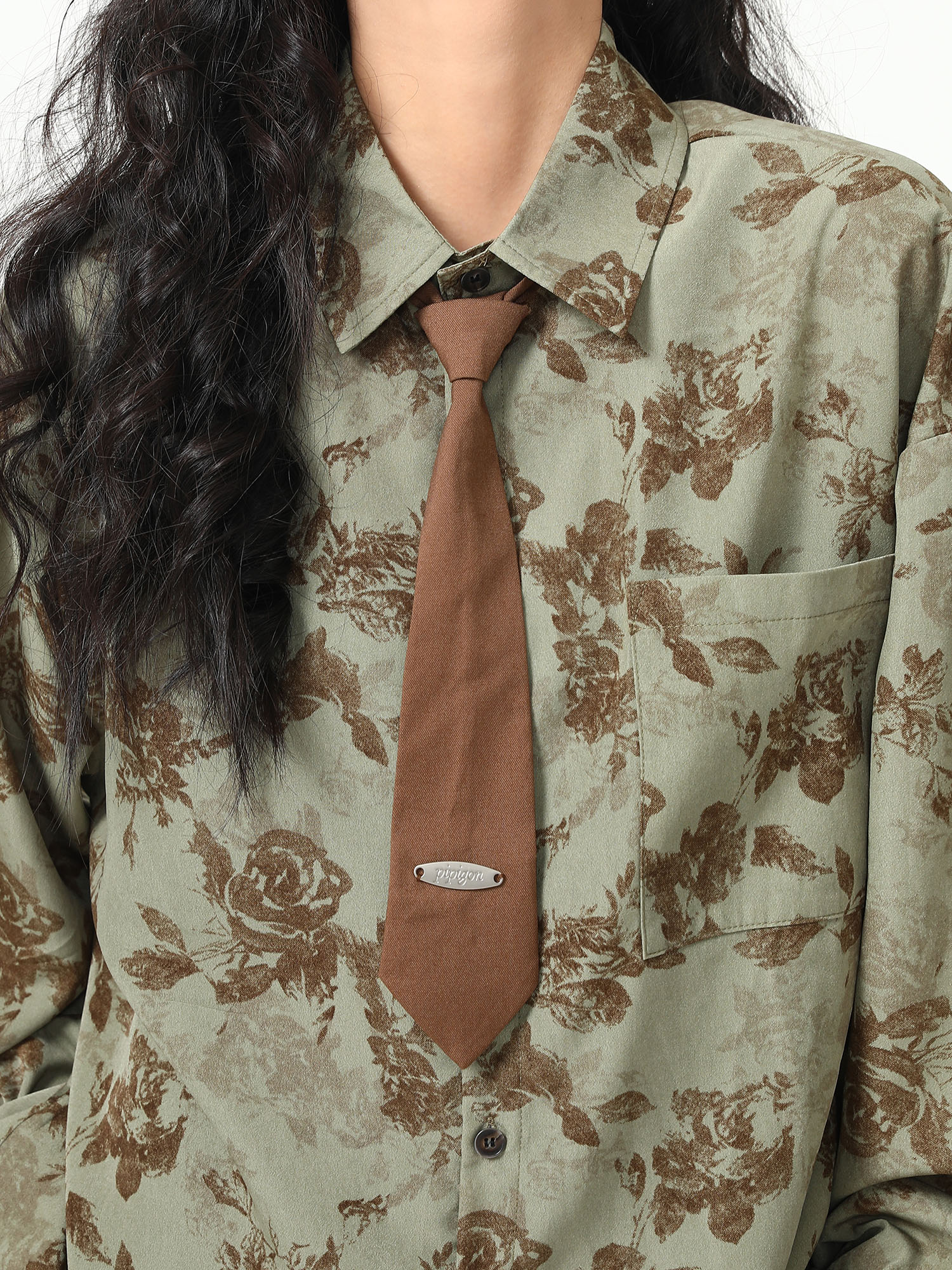 Versatile Brown Tie Melard Shirt - Portable Fashion Essential for Any Occasion, Perfect for Layering and Styling Versatile Brown Tie Melard Shirt - Portable Fashion Essential for Any Occasion, Perfect for Layering and Styling