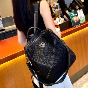 Versatile Large Capacity Women's Backpack - Dual-Use Commuter Travel Bag for Spring 2025, Stylish Single and Double Shoulder Design