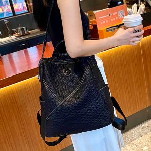 Versatile Large Capacity Women's Backpack - Dual-Use Commuter Travel Bag for Spring 2025, Stylish Single and Double Shoulder Design