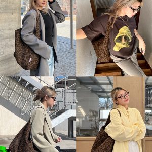 Versatile Leopard Print Shoulder Bag - Women's Large Capacity Commuter Tote & Underarm Bag for Spring Fashion