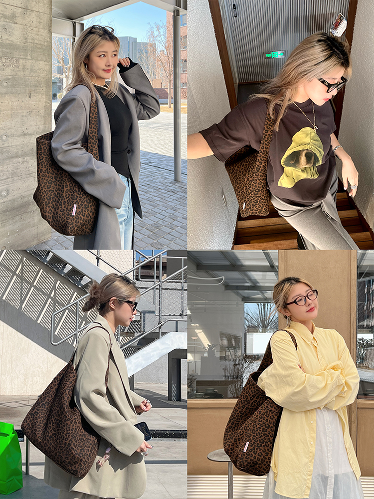 Versatile Leopard Print Shoulder Bag - Women's Large Capacity Commuter Tote & Underarm Bag for Spring Fashion Versatile Leopard Print Shoulder Bag - Women's Large Capacity Commuter Tote & Underarm Bag for Spring Fashion