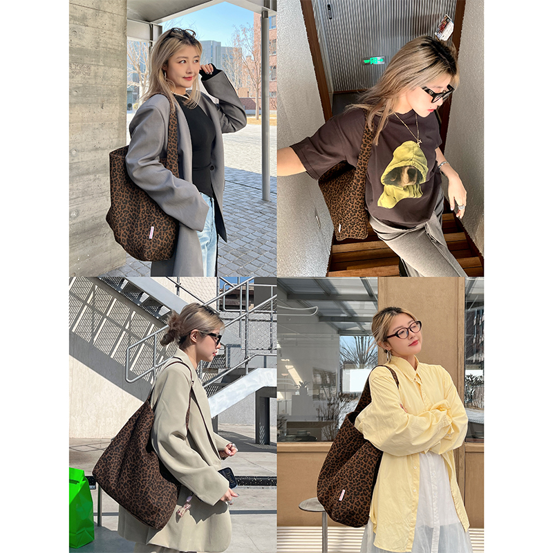 Versatile Leopard Print Shoulder Bag - Women's Large Capacity Commuter Tote & Underarm Bag for Spring Fashion