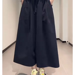 Versatile Plus Size Wide-Leg Pants for Women - Loose-Fit, Elastic Waist, Hip-Covering, Casual Style, Perfect for Everyday Wear