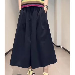 Versatile Plus Size Wide-Leg Pants for Women - Loose-Fit, Elastic Waist, Hip-Covering, Casual Style, Perfect for Everyday Wear