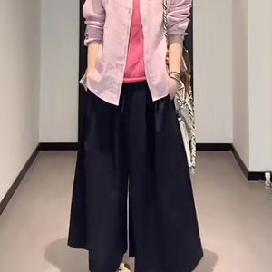 Versatile Plus Size Wide-Leg Pants for Women - Loose-Fit, Elastic Waist, Hip-Covering, Casual Style, Perfect for Everyday Wear