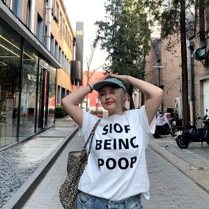 Versatile Round Neck Short Sleeve Letter Print T-Shirt for Women - Loose Slim Fit, Spring/Summer 2025 Fashion, Casual Style