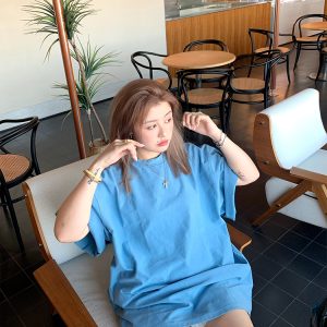 Versatile Round Neck Short Sleeve Solid Color T-Shirt for Women - Loose Slimming Style, Trendy Summer Fashion 2025